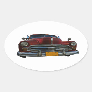 Classic American car in Vinales, Cuba Oval Sticker