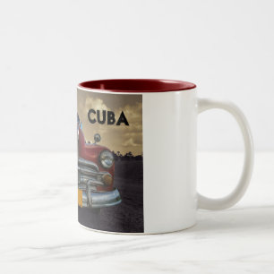 Classic American car in Vinales, Cuba Two-Tone Coffee Mug
