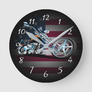 Classic American Chopper Round Clock