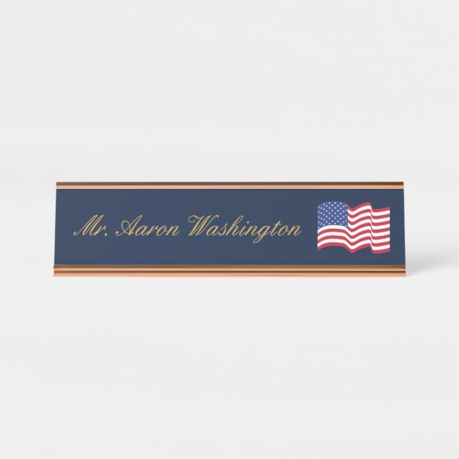 Classic American Flag Name Plate  (Front)