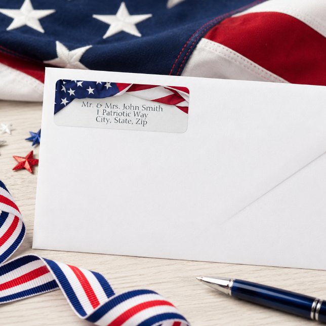 Classic American Flag Return Address Label (Creator Uploaded)