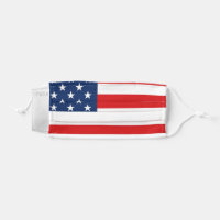 Adult Mask American Red USA Cloth Classic | Blue Zazzle Face Flag White