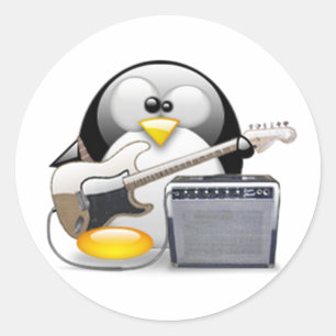 Classic American Guitar and Amplifier Tux Round Sticker