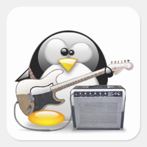 Classic American Guitar and Amplifier Tux Square Sticker