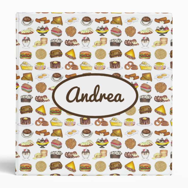 Classic American Lunch Counter Greasy Spoon Diner 3 Ring Binder (Front)