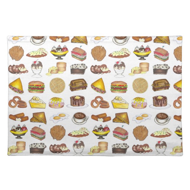 Classic American Lunch Counter Greasy Spoon Diner Cloth Placemat (Front)