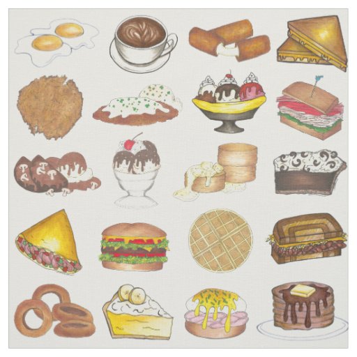 Classic American Lunch Counter Greasy Spoon Diner Fabric