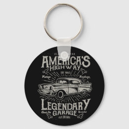 Classic American Muscle Car | Hotrod's Highway Keychain