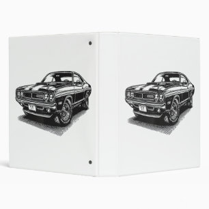 Classic American Muscle Car Retro Vintage 60s 70s 3 Ring Binder