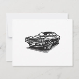 Classic American Muscle Car Retro Vintage 60s 70s  Save The Date