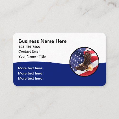Classic American Patriotic Theme Business Card