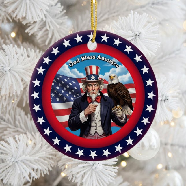 Classic American Patriotism  Ceramic Ornament (Creator Uploaded)
