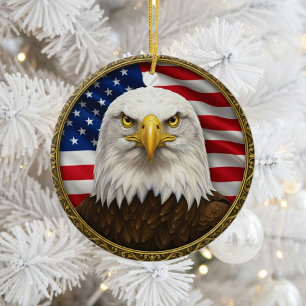 Classic American Patriotism Ceramic Ornament