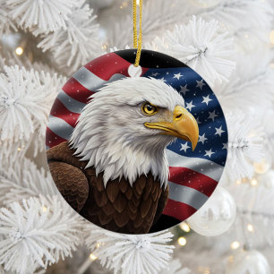Classic American Patriotism Ceramic Ornament