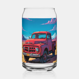 Classic American Pickup Beer Can Glass