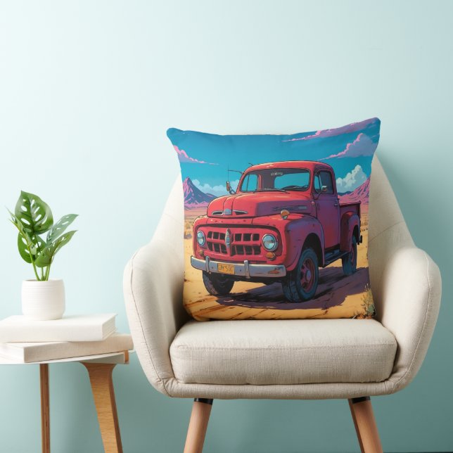 Classic American Pickup  Throw Pillow (Chair)