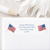 Classic American Porch Flag July 4 Return Address