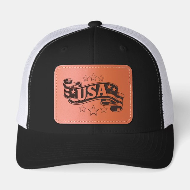 Classic American Pride Leather Patch Hat (Front)
