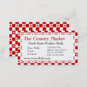 Classic American Red and White Farm House Gingham Business Card (Front/Back)