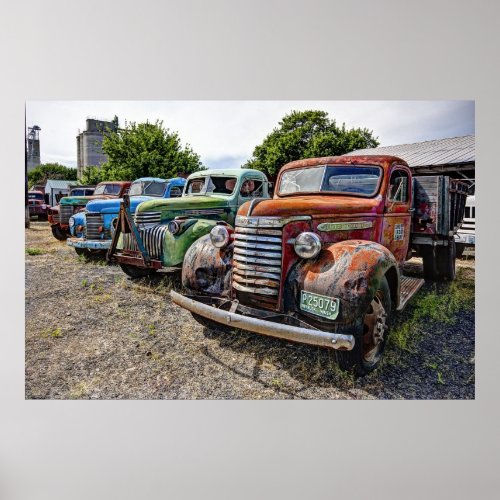 CLASSIC AMERICAN TRUCK LINEUP POSTER