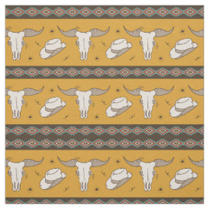 Classic American Western themed pattern  Fabric