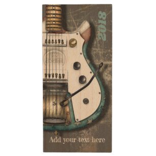 Classic Americana Electric Guitar Wood Flash Drive