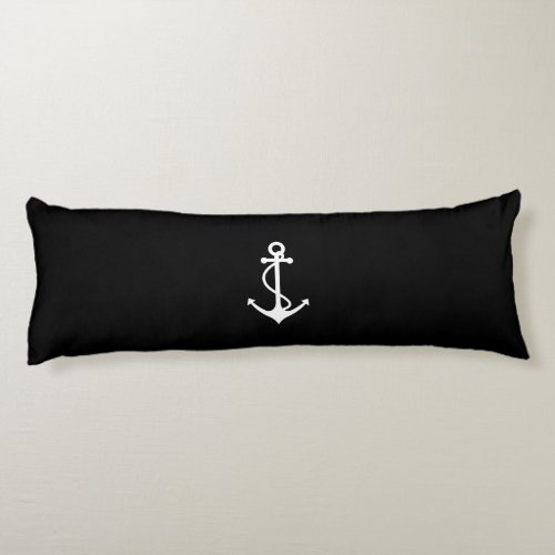 Classic Anchor Black and White Nautical Design Body Pillow