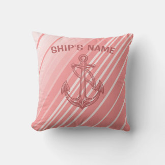 Classic Anchor Cusom Name Throw Pillow