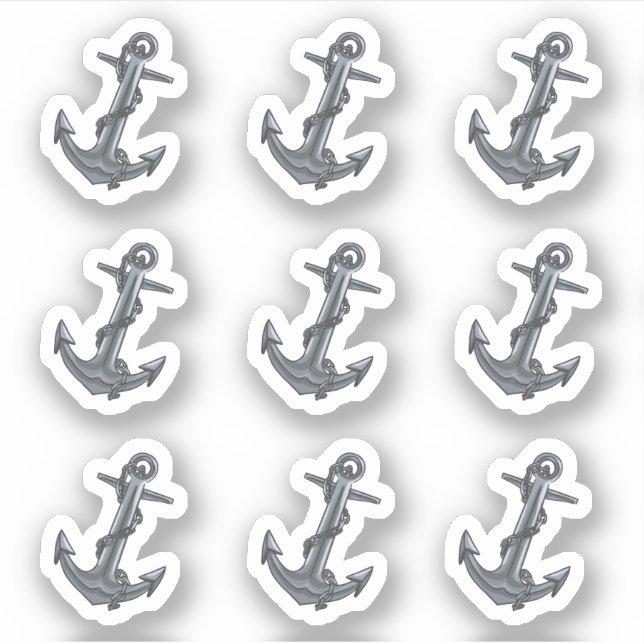 Classic Anchor Fabulous Elegant Fun Ocean Wedding  Sticker (Front)