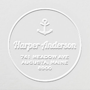 Classic Anchor Nautical Familly Return Address Embosser