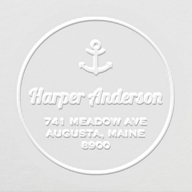Classic Anchor Nautical Familly Return Address Embosser (Design)