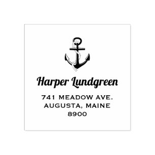 Classic Anchor Nautical Personalized Rubber Stamp