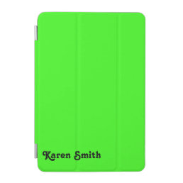 Classic and Beautiful Custom Monogram Neon Green iPad Mini Cover