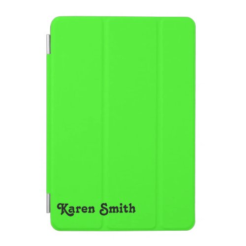 Classic and Beautiful Custom Monogram Neon Green iPad Mini Cover