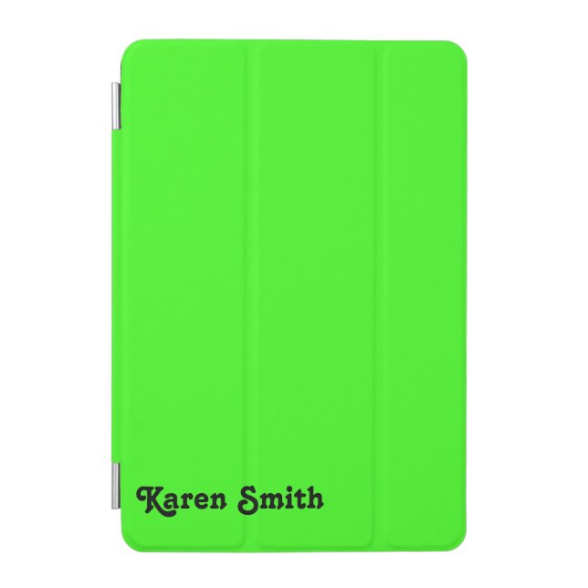 Classic and Beautiful Custom Monogram Neon Green iPad Mini Cover (Front)