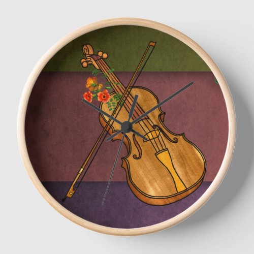 Classic and Beautiful Violin Music Clock