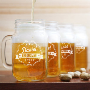 Classic and Cool Engraved 16 oz. Glass Mason Jar