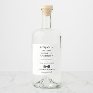 Classic and Cool Funny Groomsman Proposal  Liquor Bottle Label