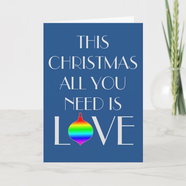 Classic and Elegant Gay Oriented Christmas Holiday Card (Front)
