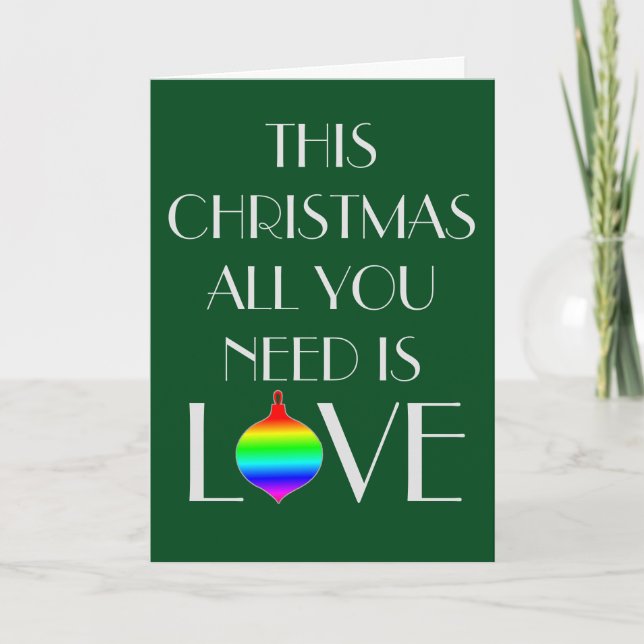 Classic and Elegant Gay Oriented Christmas Holiday Card (Front)