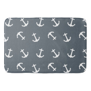 Classic and Elegant Nautical Anchor Pattern Bathroom Mat