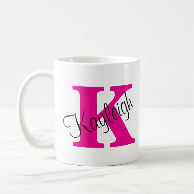 Classic and Elegant Personalized Initials Name  Coffee Mug (Left)