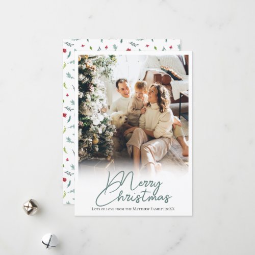 Classic and Elegant Traditional Family Christmas H Holiday Card