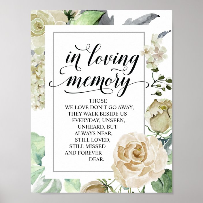 Classic and Elegant Wedding Memorial Table Sign | Zazzle.com