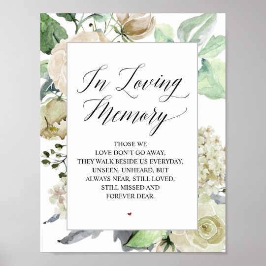 Classic and Elegant Wedding Memorial Table Sign | Zazzle.com