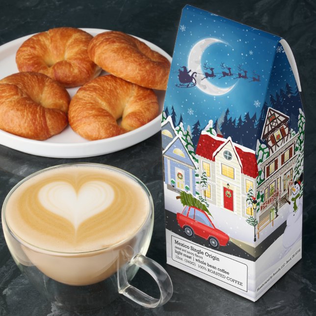 Classic and Festive Christmas Village Scene Roasted Coffee (Breakfast)