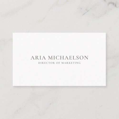 Classic and Minimal Gray Sage and White Business Card