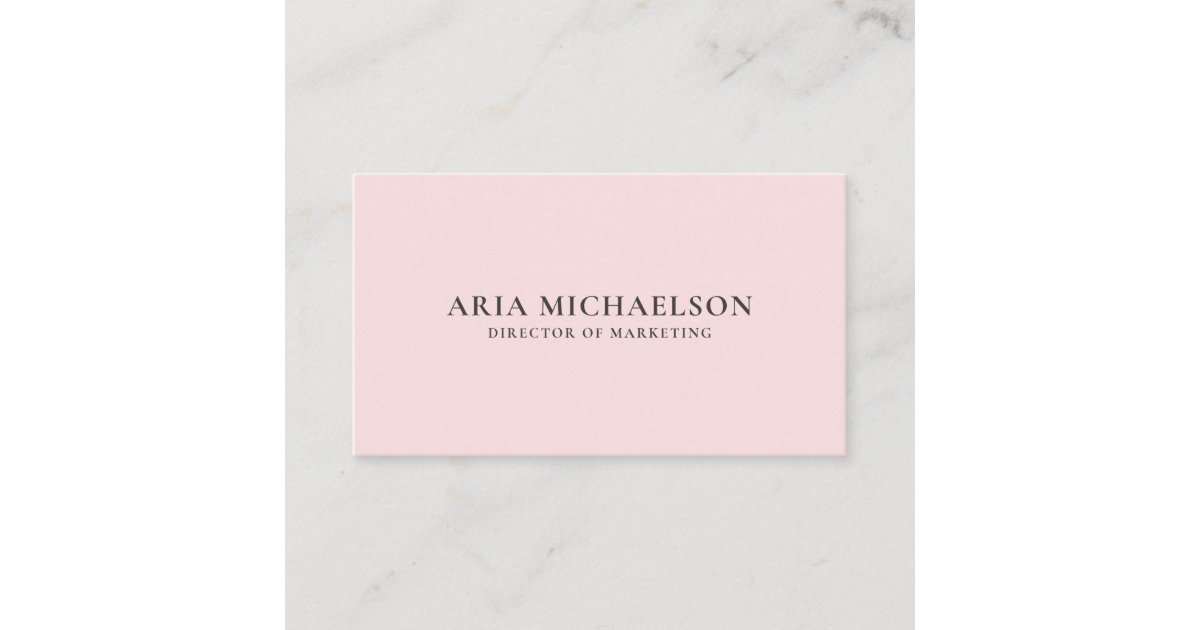 Classic and Minimal Soft Blush Business Card Zazzle