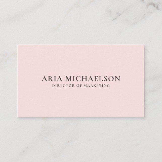Classic and Minimal Soft Blush Business Card (Front)