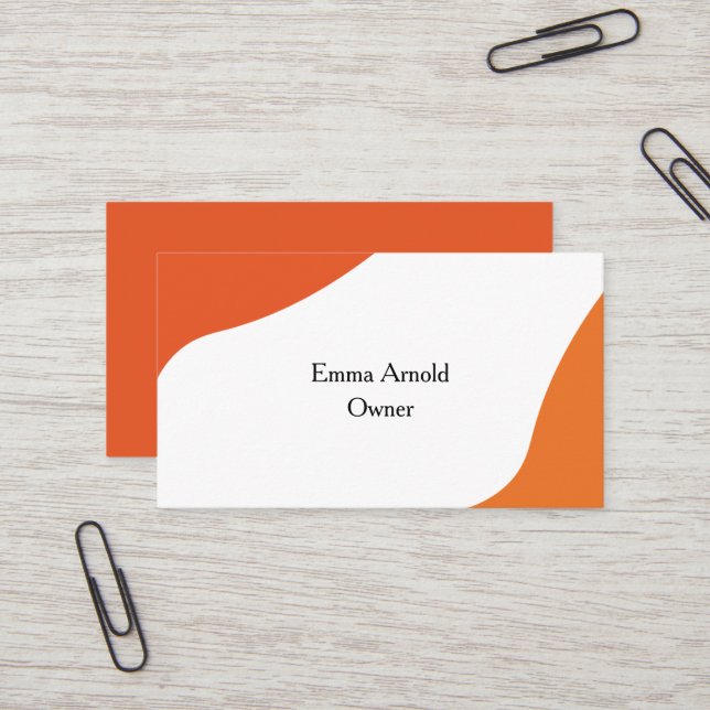 Classic and Modern Orange Business Card (Front/Back In Situ)